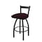 Holland Bar Stool Co 30" Low Back Swivel Bar Stool, Black Wrinkle, Canter Bordeaux Seat 82130BW005 - alternate 1